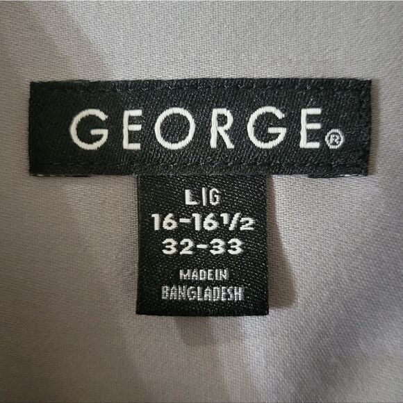 George's Men's Grey Stone Button-Down Dress Shirt - Picture 3 of 15